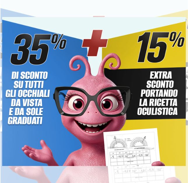 Sconto su occhiali da vista se porti la ricetta oculistica