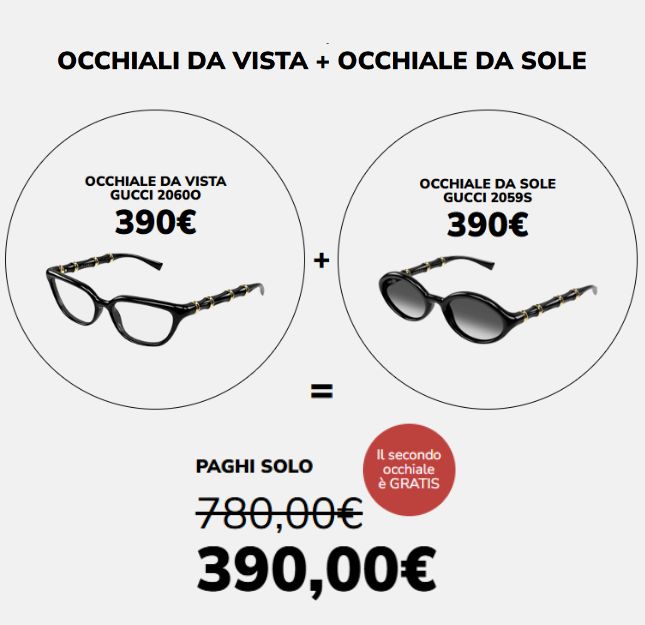 promo 2x1 su due paia di occhiali da vista